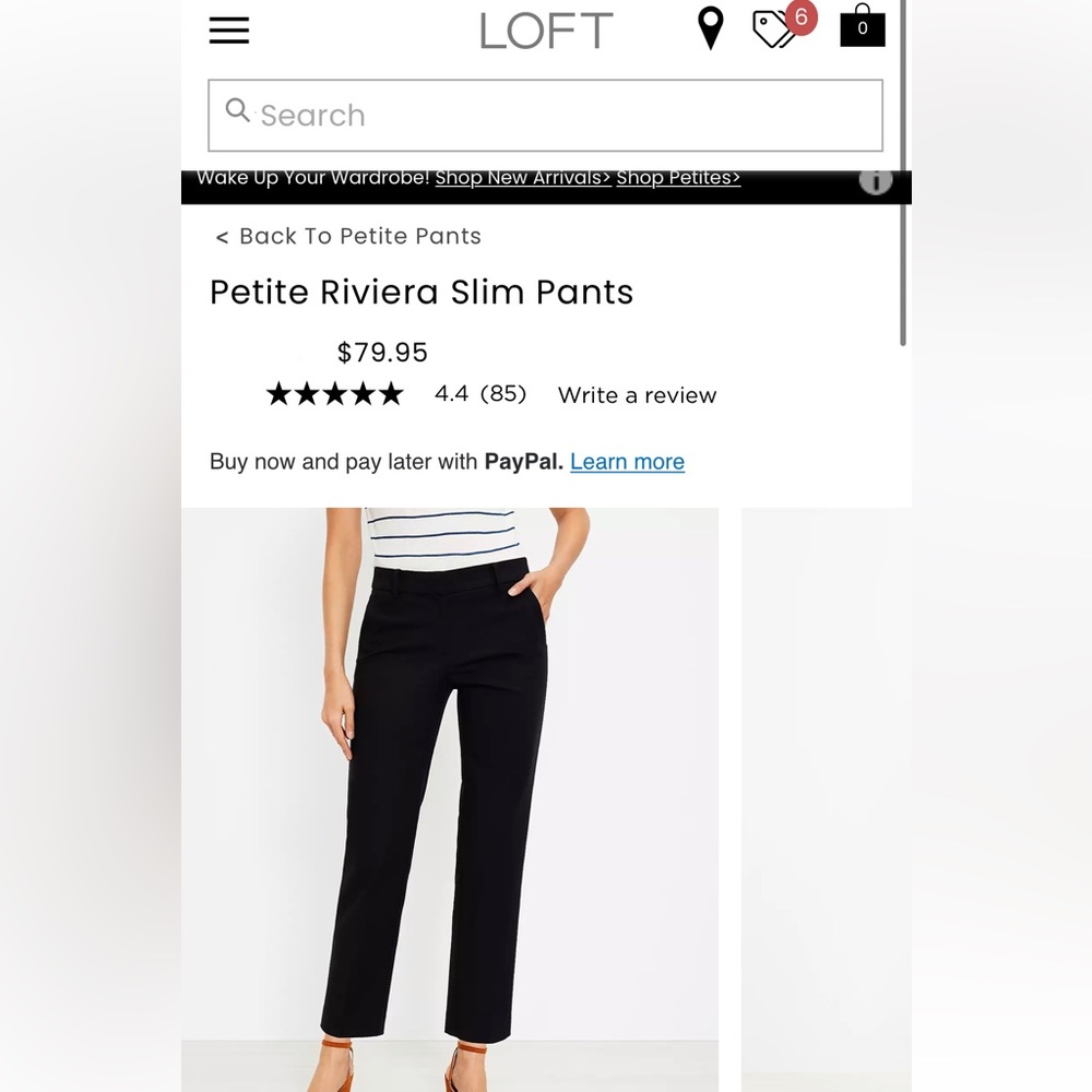 Loft Petite Slim Black Pant 2P